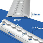 Les dimensions et profils du rail semi-circulaire.